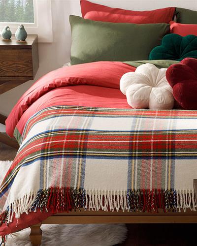 Stewart Одеяло Единичен Памучен с брокат 150x200 см Червен