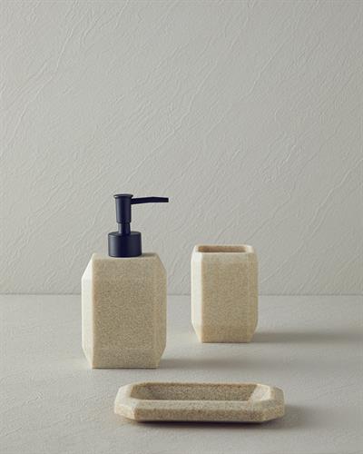 Stone 3 pcs Bathroom Set 17,5X11X18 cm Beige
