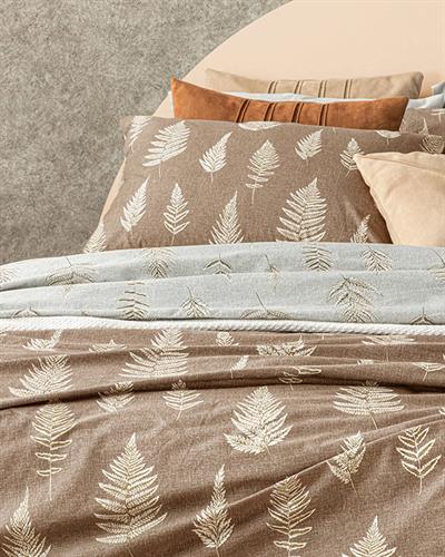 Stony Fern Спален Комплект Единичен Памучен 160x220 см Brown