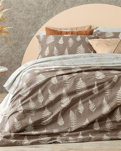 Stony Fern Спален Комплект Единичен Памучен 160x220 см Brown