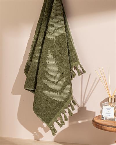 Stony Fern Кърпа За Лице Жакардов 50x80 см Зелен