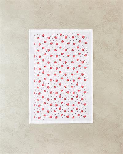 Strawberries Кърпа За Сушене Памук 30x50 см Червен