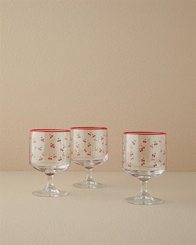 Strawberry Чаша 3 бр. Стъкло 300 мл Червен