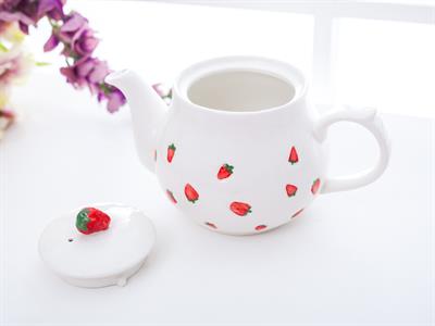 Strawberry Чайник Stoneware White
