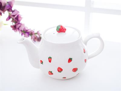 Strawberry Чайник Stoneware White