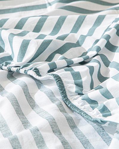 Stripe Детски Чаршаф С Ластик Памучен, Синьо, 100 X 200 Cm