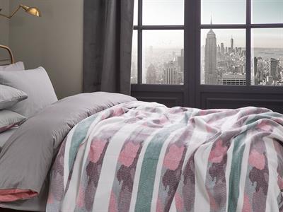 Stripe Одеяло Единичен Памучен 150x200 см Селадон