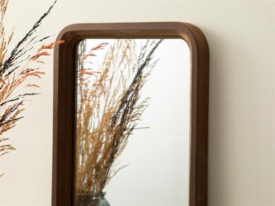 Stripe Wooden Mirror 24x30 cm Brown