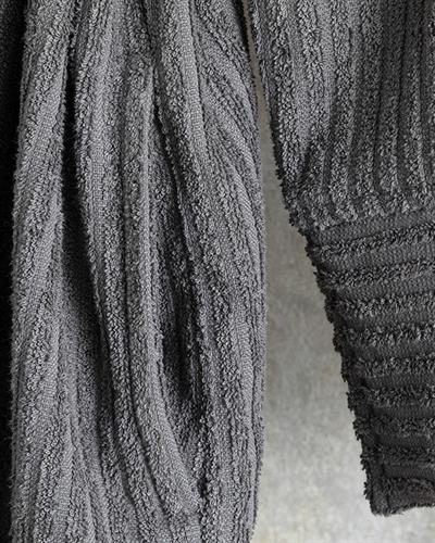 Stripe Халат Рипсено, Памучен, Антрацит, L-Xl