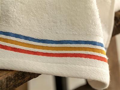 Striped Кърпа За Ръце Памучен 30x40 см Екрю - Оранжев