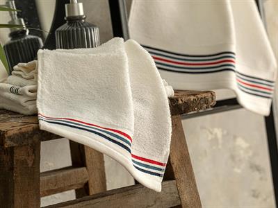 Striped Кърпа За Ръце Памучен 30x40 см Бял - Морскосин