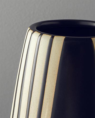Stripy Ваза Керамика 14x14x32 см Черен