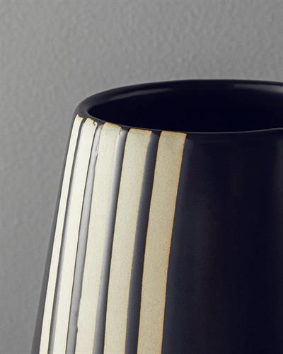 Stripy Ваза Керамика 18x18x44 см Черен