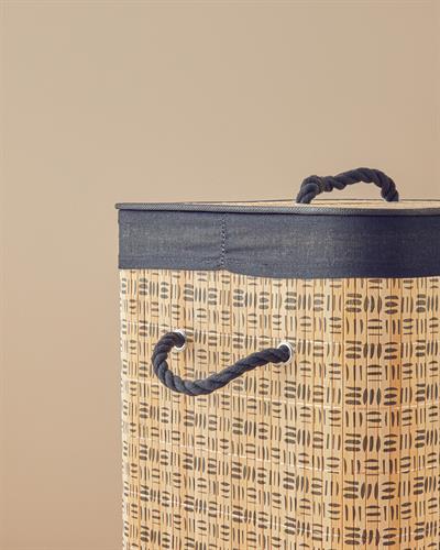 Stripy Кош За Пране Бамбук 35x35x60 cm Натурален