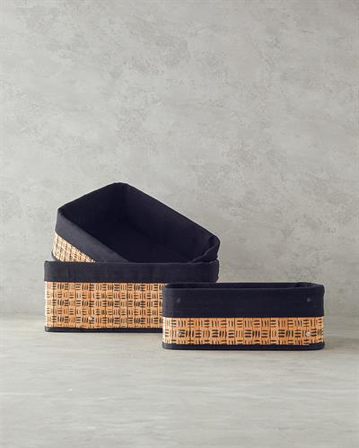 Stripy Кошница Бамбук 36x26x14 cm Натурален