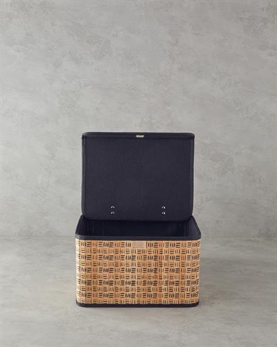 Stripy Bamboo Storage Box 36x27x22 cm Natural