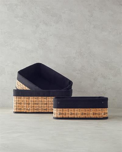 Stripy Кошница Бамбук 40x30x16 см Натурален