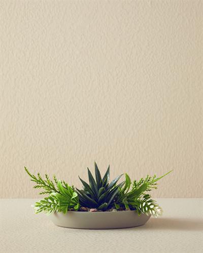 Sukulent Изкуствено Цвете Във Ваза Сиво, 15X15X8 Cm