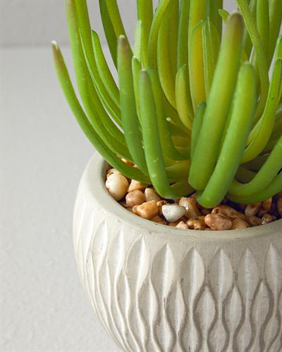 Sukulent Изкуствено Цвете С Ваза 16,5 см Сив