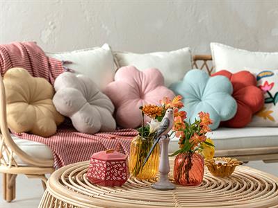 Summer Bloom Декоративна Възглавница 40 см Бежов