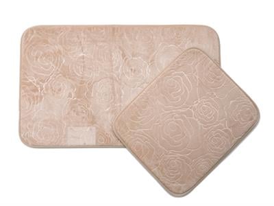 Summer Rose ПОСТЕЛКА ЗА БАНЯ КО С нехлъзгащ се гръб 60x100 - 50x60 cm Beige
