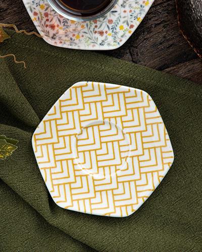 Sunbeam Чаена Чиния Порцелан, Жълто, 12 Cm