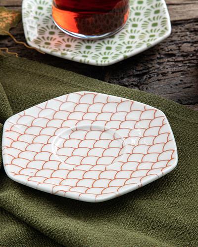 Sunde Чаена Чиния Порцелан, Червено, 12 Cm