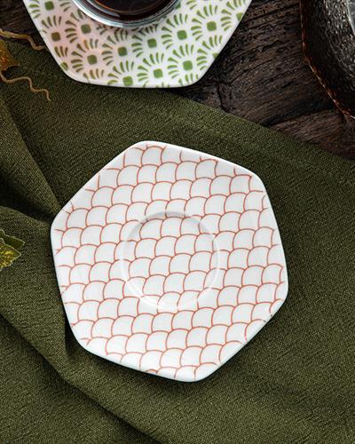 Sunde Чаена Чиния Порцелан, Червено, 12 Cm