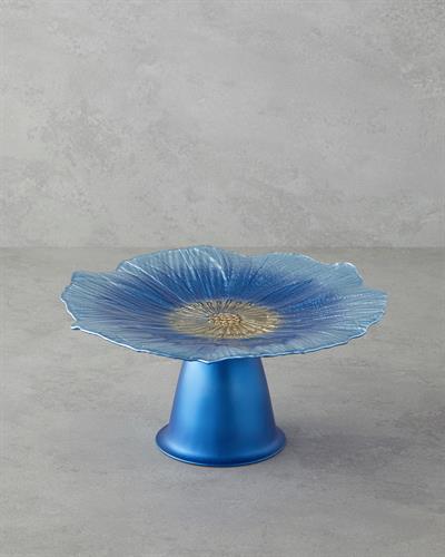 Sunflower Стойка За Кекс Стъкло 28 см Син