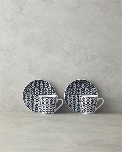 Sunline Комплект С Чаши За Кафе 4 части за 2 души 80 мл Черен