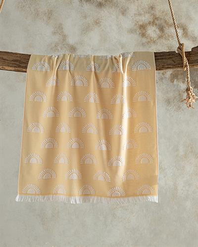 Sunny Плажна Хавлия Една Страна, Памучен Полиестер, Жълто, 75 X 150 Cm