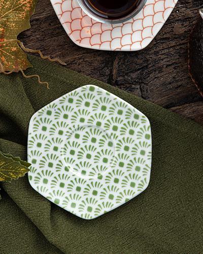 Sunrise Чаена Чиния Порцелан, Зелено, 12 Cm