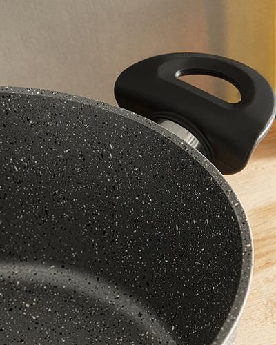 Super Тенджера Незалепващо Покритие, Гранит, Сиво, 24 Cm