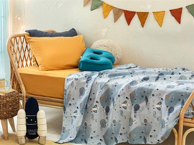 Super Plane Детски Комплект Лятно Одеяло Отпечатан, Синьо, 150 X 200 Cm