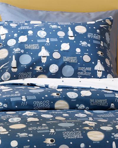 Super Plane Детско Спално Бельо Сет, Памучен, Индиго, 160 X 220 Cm