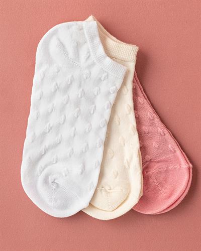 Susan Чорап Дамски 3 Бр., Памучен, Екру-Бяло-Розово, 36-40