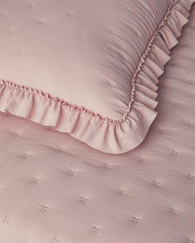 Swanky Комплект Кувертюра За Легло Единичен С волан 160x220 см Розов
