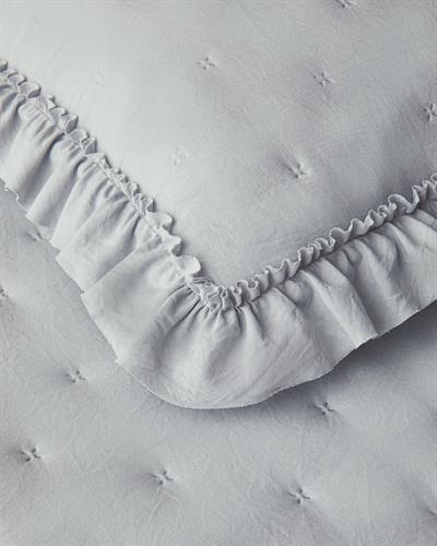 Swanky Комплект Кувертюра За Легло Двоен С волан 200x220 см Сив