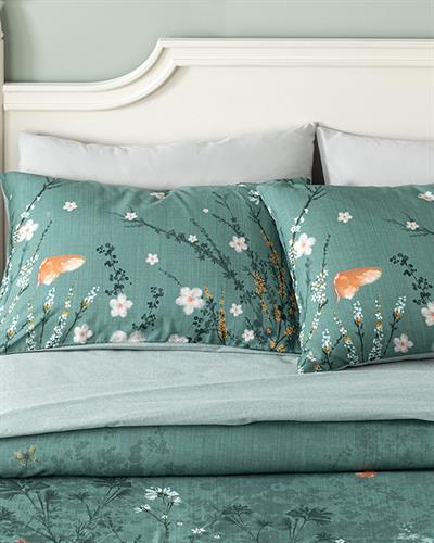 Sweet Spring Dijital Baskılı Soft Cotton For One Person Duvet Cover Set 160x220 cm Green
