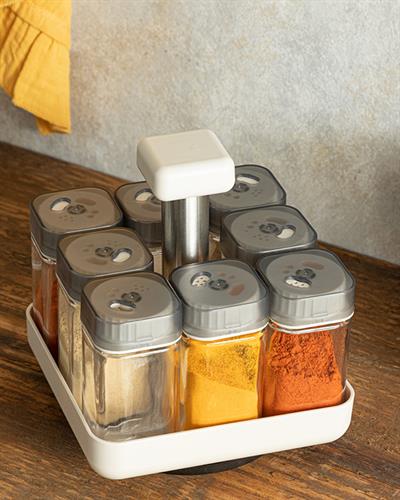 Symbol Съд За Подправки 8 бр. Стъкло 8x100 мл Кремав