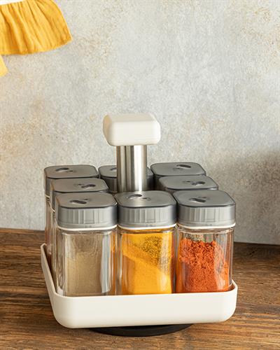 Symbol Съд За Подправки 8 бр. Стъкло 8x100 мл Кремав