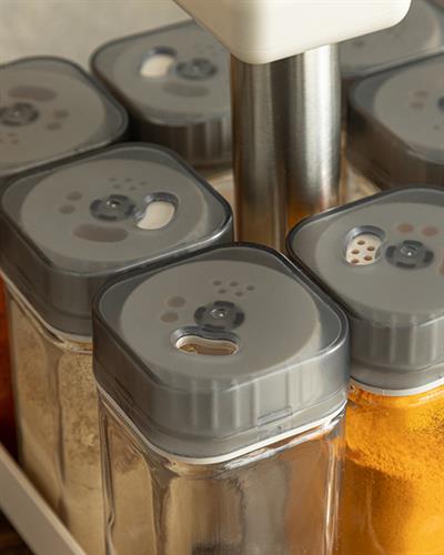 Symbol Съд За Подправки 8 бр. Стъкло 8x100 мл Кремав