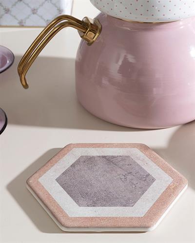 Talissa Подложка За Топло Сервиране Единичен Керамика 16 см Бежов - Бял