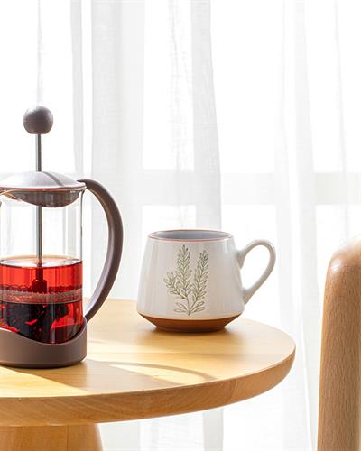 Tapis Френч Прес Borosilkat Стъкло, Тъмно Розово, 350 Ml