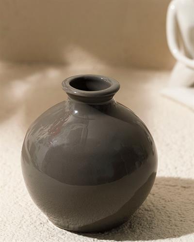 Teaser Ваза Каменна керамика 7,6x 7,6x 8,6 см Сив