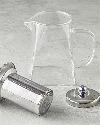 Teko Borosilicate Glass with Strainer Pot 750 ml Transparent