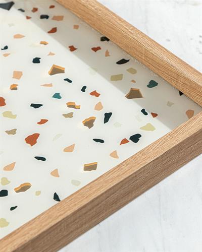 Terazzo Decorative Tray 31x46 cm Brown