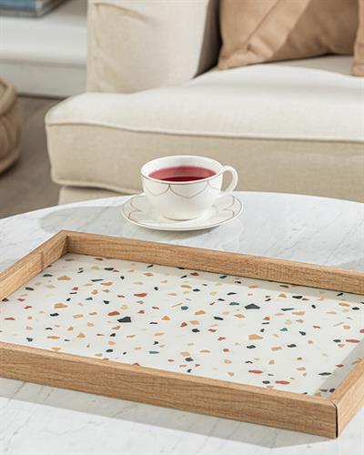 Terazzo Decorative Tray 31x46 cm Brown