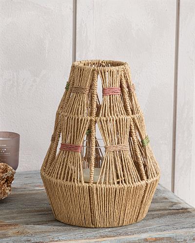 Terra Wicker Lantern 20x16x32 cm Beige