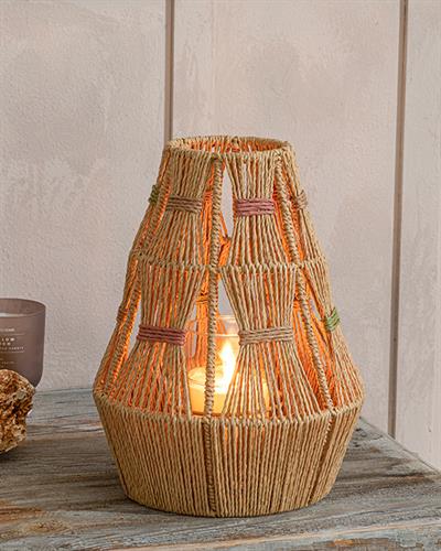 Terra Wicker Lantern 20x16x32 cm Beige